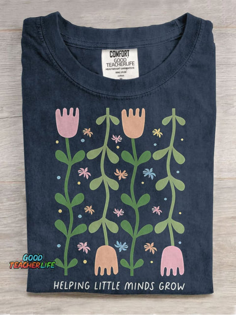 Helping Little Minds Grow Casual Print T-shirt
