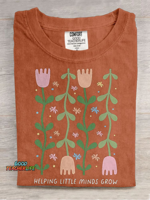 Helping Little Minds Grow Casual Print T-shirt