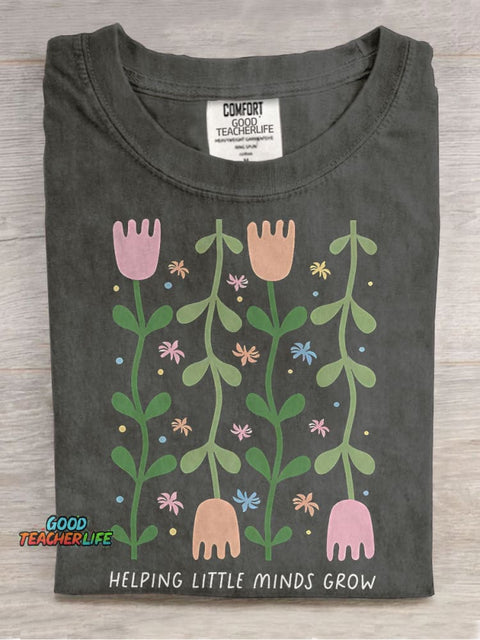 Helping Little Minds Grow Casual Print T-shirt