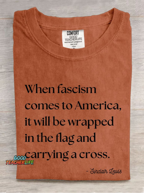 When Fascism Comes To America Casual Print T-shirt