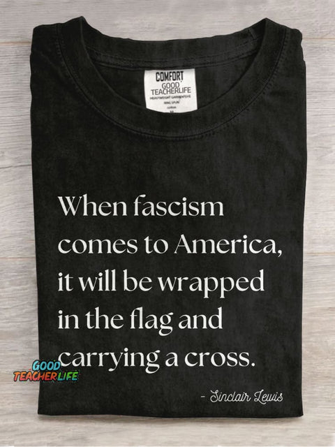 When Fascism Comes To America Casual Print T-shirt