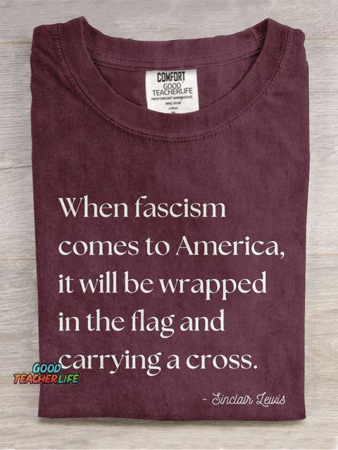When Fascism Comes To America Casual Print T-shirt