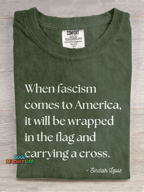 When Fascism Comes To America Casual Print T-shirt