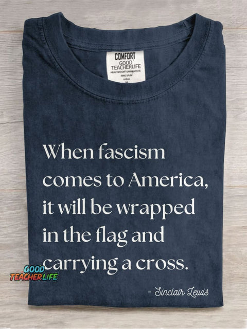 When Fascism Comes To America Casual Print T-shirt