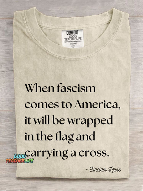 When Fascism Comes To America Casual Print T-shirt