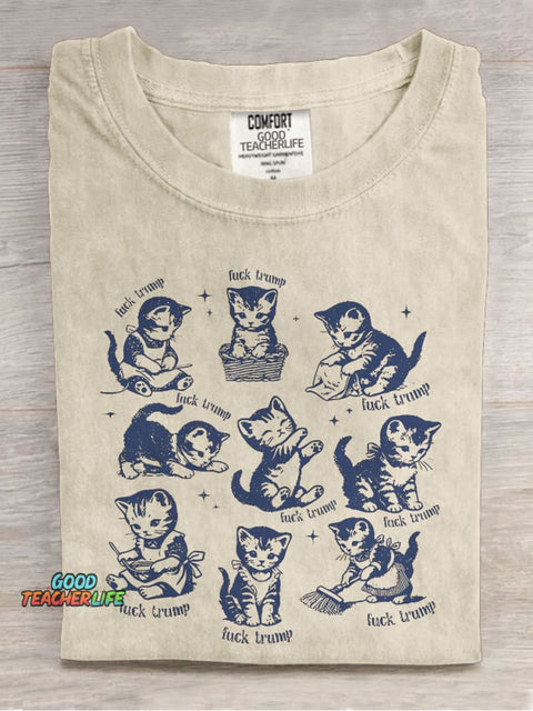 Childless Cat Lady Casual Print T-shirt