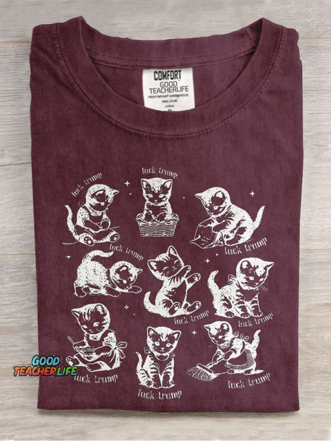 Childless Cat Lady Casual Print T-shirt