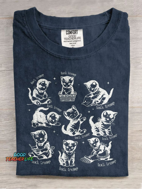 Childless Cat Lady Casual Print T-shirt
