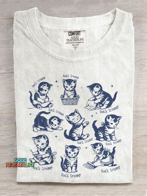 Childless Cat Lady Casual Print T-shirt