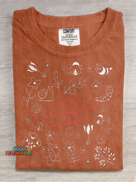 Special Education Teacher Neurodiversity Mental Health Casual Print T-shirt
