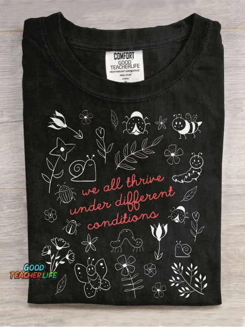 Special Education Teacher Neurodiversity Mental Health Casual Print T-shirt