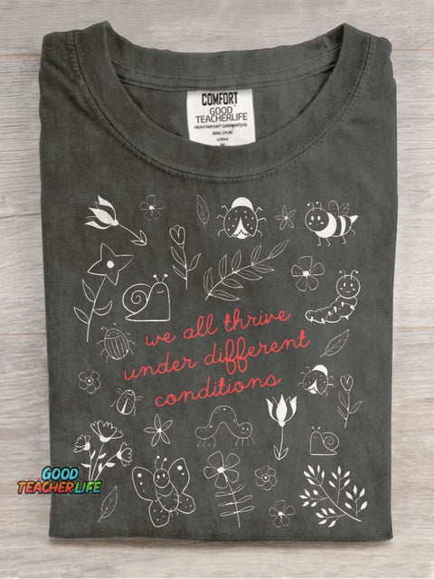 Special Education Teacher Neurodiversity Mental Health Casual Print T-shirt