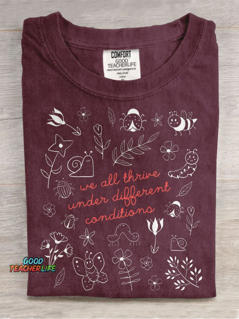 Special Education Teacher Neurodiversity Mental Health Casual Print T-shirt