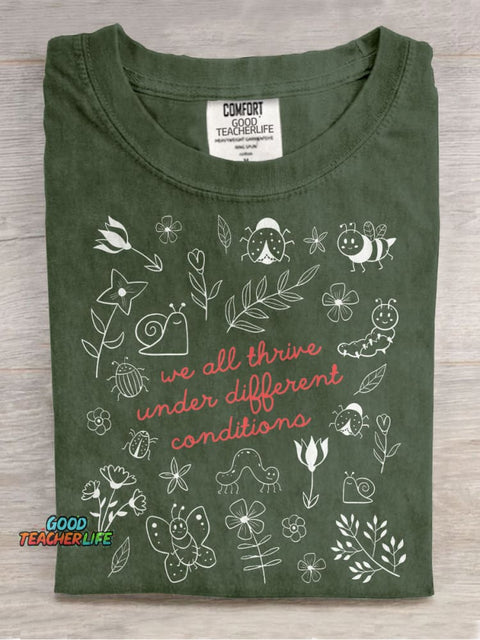 Special Education Teacher Neurodiversity Mental Health Casual Print T-shirt