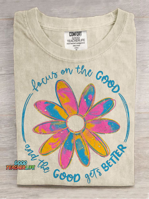Focus On The Good Casual Print T-shirt