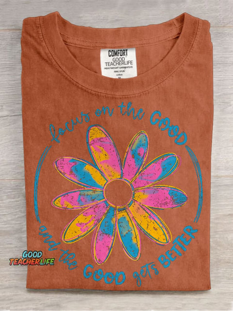 Focus On The Good Casual Print T-shirt
