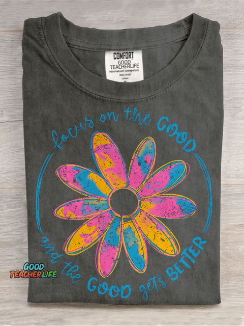 Focus On The Good Casual Print T-shirt
