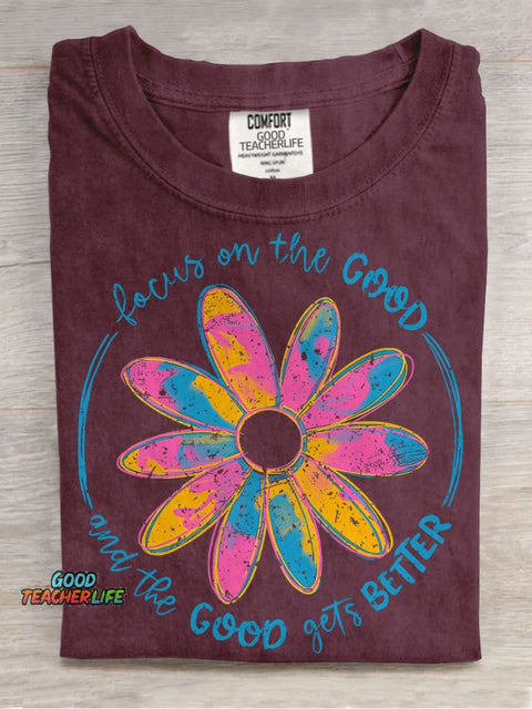 Focus On The Good Casual Print T-shirt