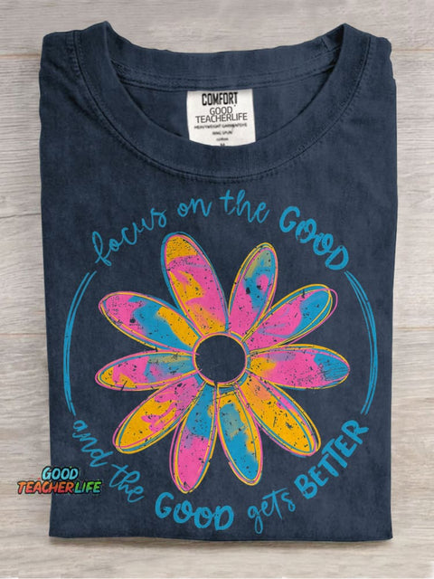 Focus On The Good Casual Print T-shirt
