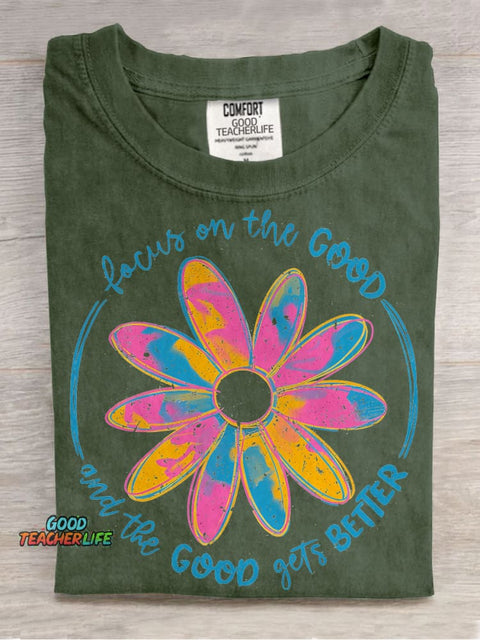 Focus On The Good Casual Print T-shirt