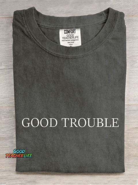 Good Trouble Quotes Black History Casual Print T-shirt