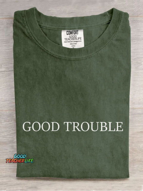 Good Trouble Quotes Black History Casual Print T-shirt
