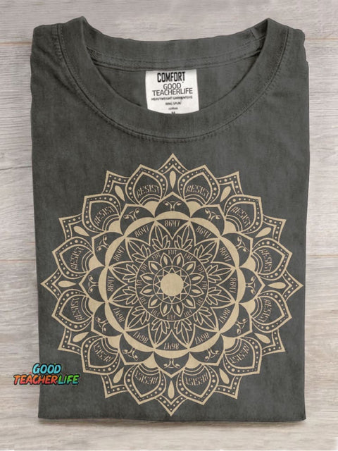 Subtle Anti Fascist FDT Mandala Political Casual Print T-shirt