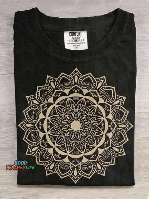 Subtle Anti Fascist FDT Mandala Political Casual Print T-shirt