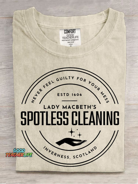 Spotless Cleaning Teacher Casual Print T-shirt