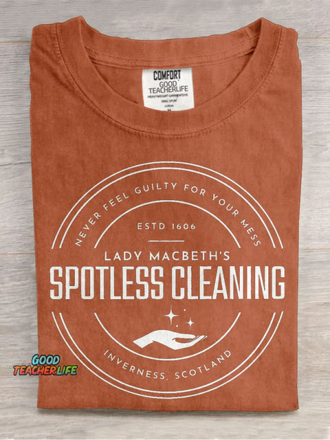 Spotless Cleaning Teacher Casual Print T-shirt