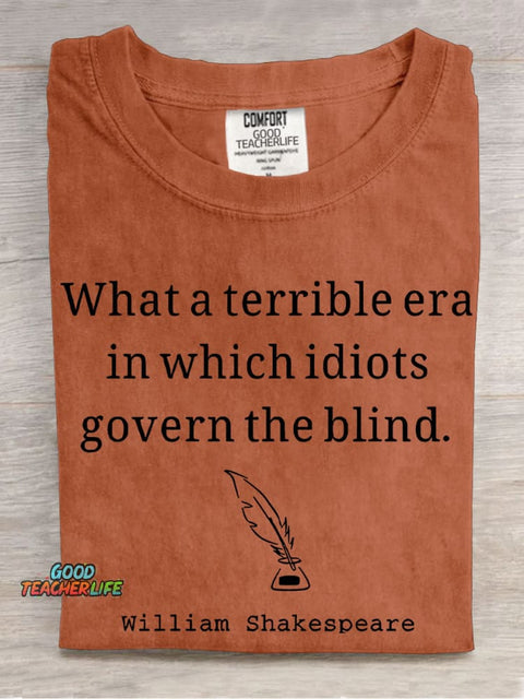 What A Terrible Era Teacher Casual Print T-shirt