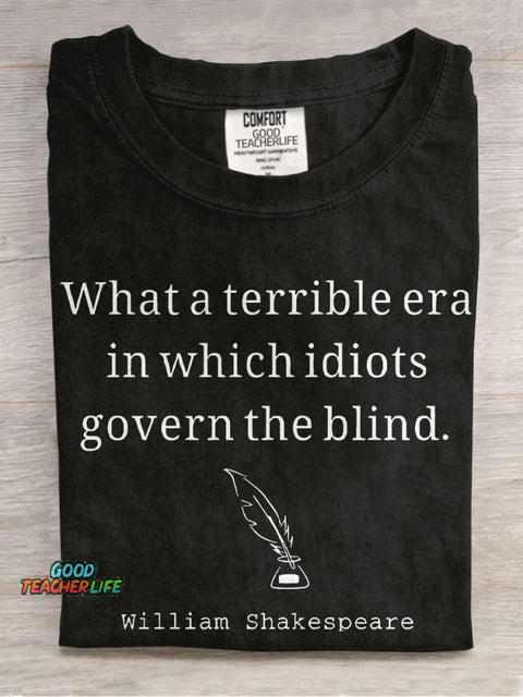 What A Terrible Era Teacher Casual Print T-shirt