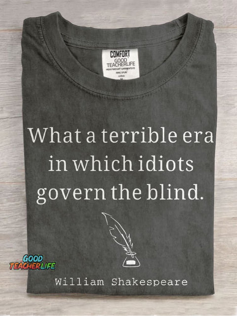 What A Terrible Era Teacher Casual Print T-shirt