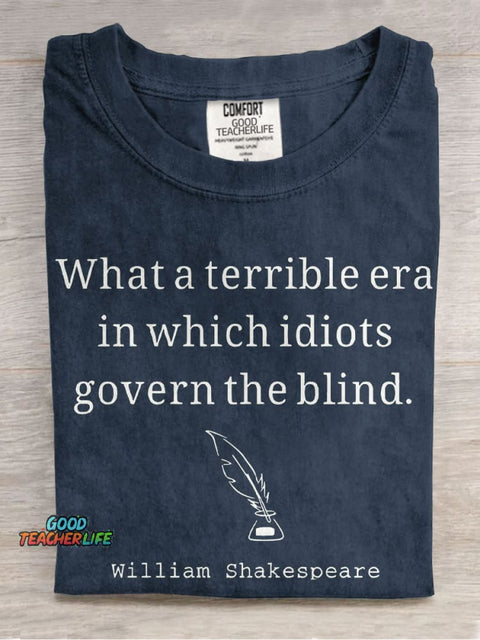 What A Terrible Era Teacher Casual Print T-shirt