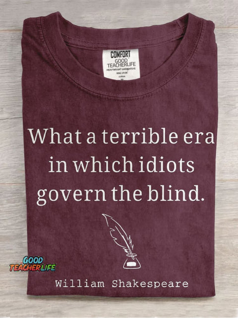 What A Terrible Era Teacher Casual Print T-shirt