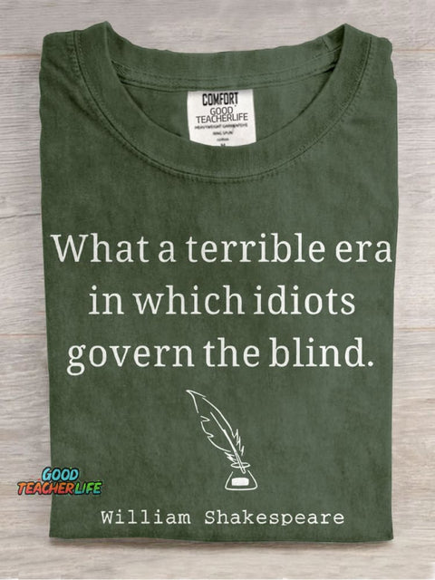 What A Terrible Era Teacher Casual Print T-shirt