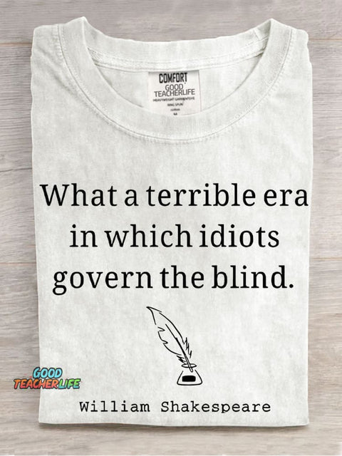 What A Terrible Era Teacher Casual Print T-shirt