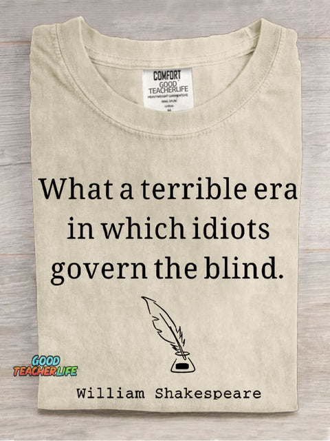 What A Terrible Era Teacher Casual Print T-shirt