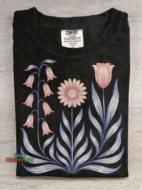 Daisy Tulip Casual Print T-shirt