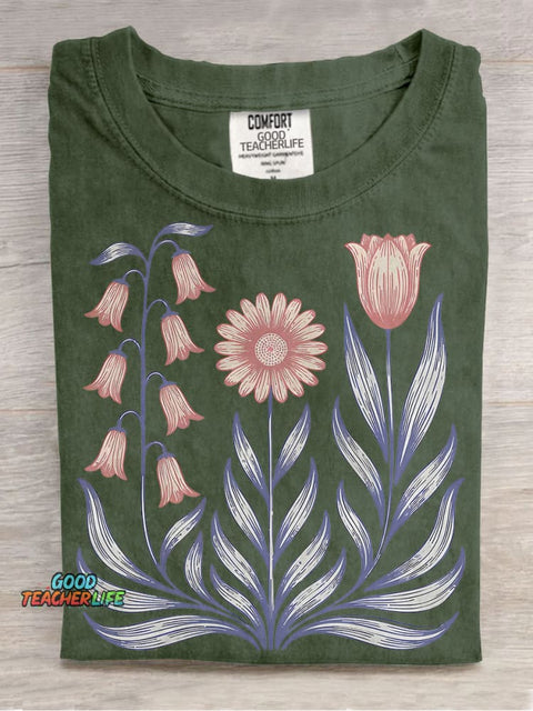 Daisy Tulip Casual Print T-shirt