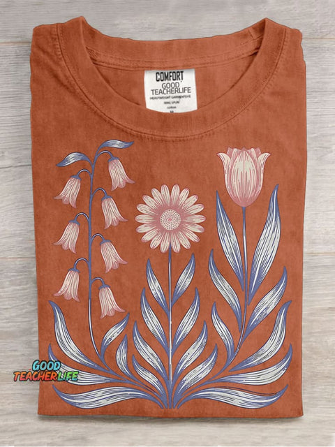 Daisy Tulip Casual Print T-shirt