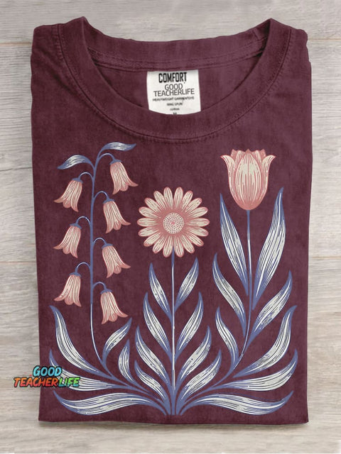 Daisy Tulip Casual Print T-shirt