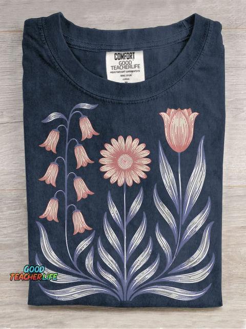 Daisy Tulip Casual Print T-shirt