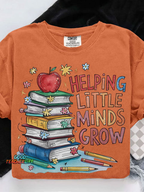 Helping Little Minds Grow Casual Print T-shirt