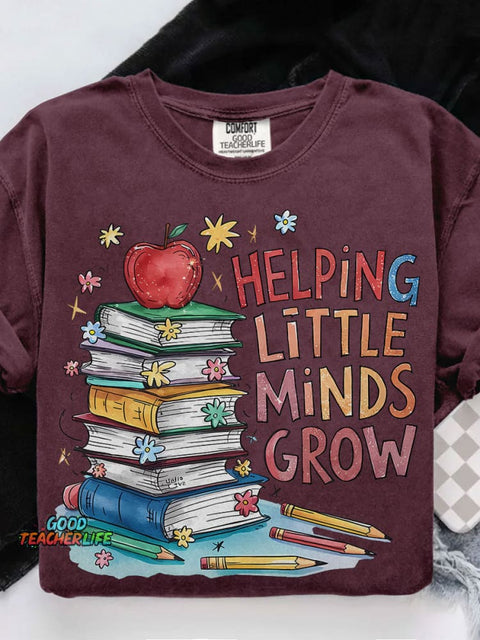 Helping Little Minds Grow Casual Print T-shirt