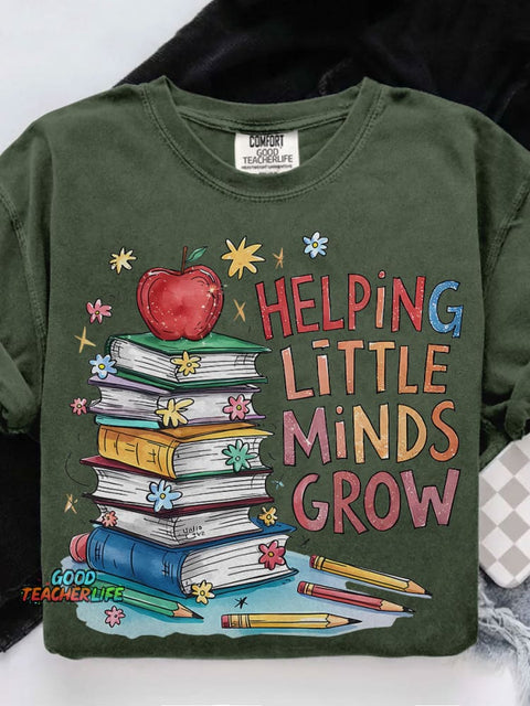 Helping Little Minds Grow Casual Print T-shirt