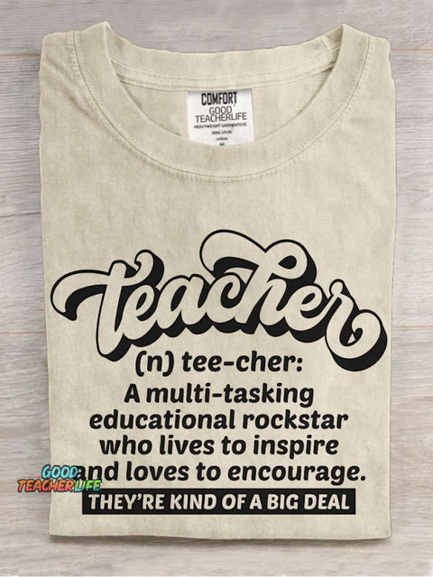 Teacher Definition Casual Print T-shirt