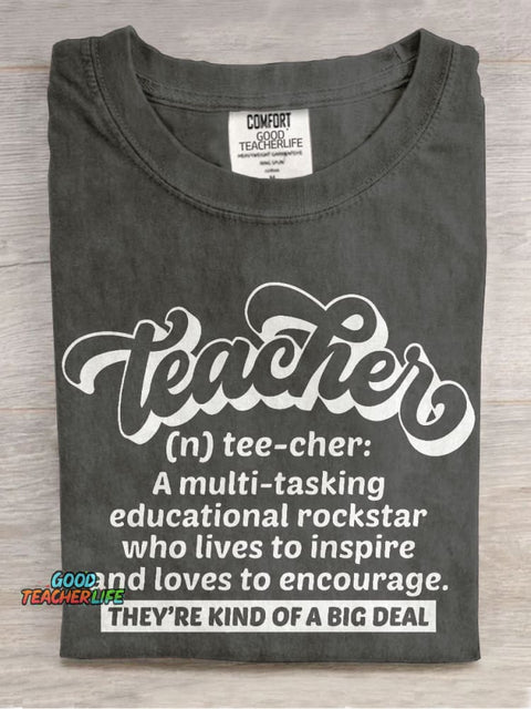 Teacher Definition Casual Print T-shirt