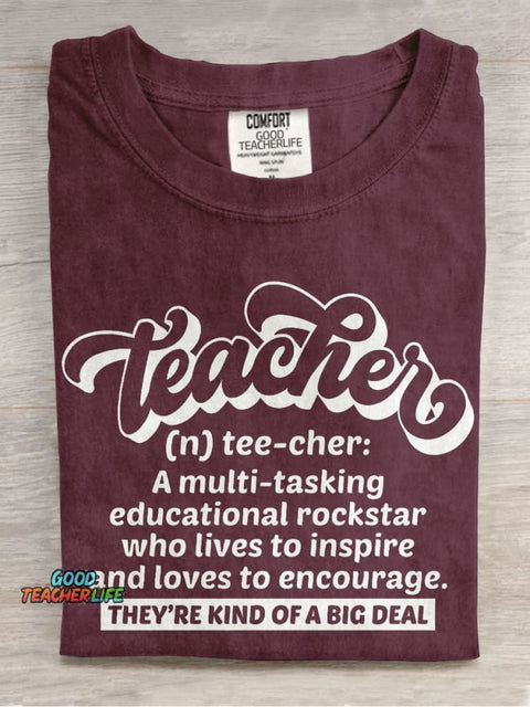 Teacher Definition Casual Print T-shirt
