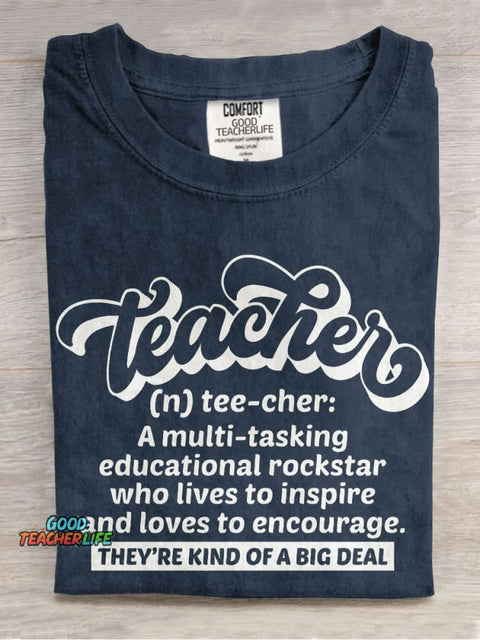 Teacher Definition Casual Print T-shirt